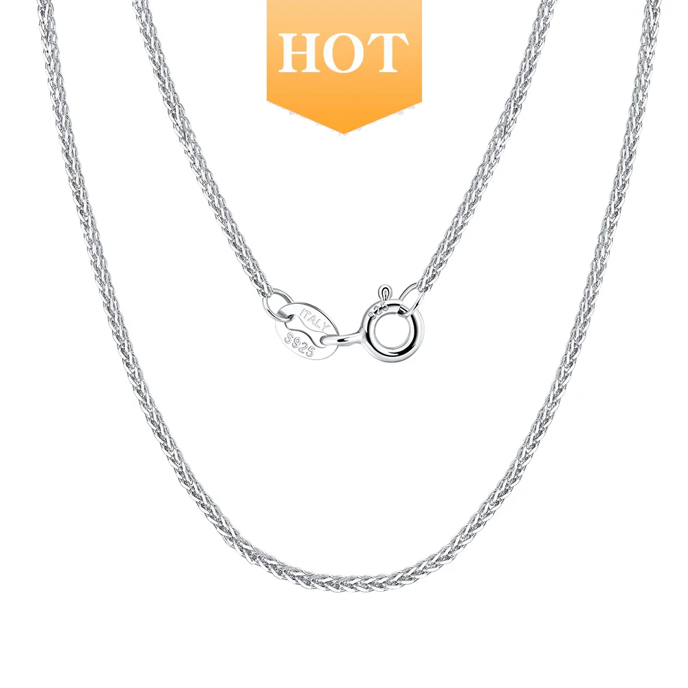 RINNTIN SC53 Jewelry Finding Handmade Jewelry Necklace Chain Solid 925 Sterling Silver Men Cadena Chopin Chain for Women