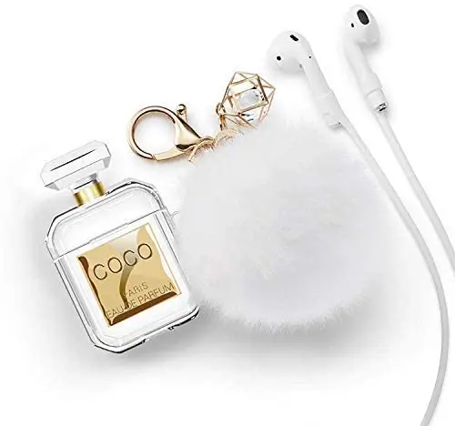 

For AirPods Case Cute Perfume Bottle Design Silicone Soft Shockproof with Chain AirPods 2 Case Cover for Girls,Men and Women, Multiple color