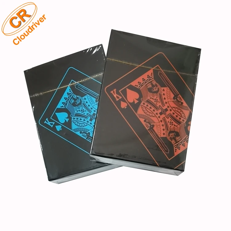 

Wholesale Promotion Gift PVC Blue Black Poker Waterproof Plastic Black Playing Cards For Games