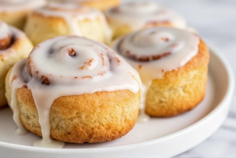 Two bowls side by side showing proper consistency of cinnamon roll icing versus separated icing