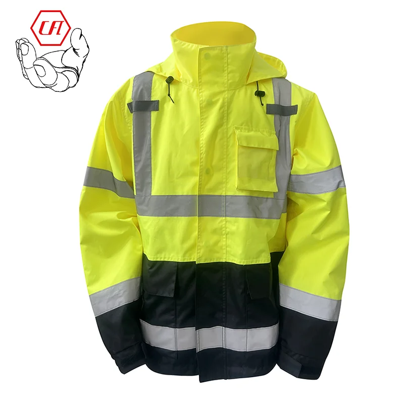 

Hotsale Mens High Visibility Reflective Bomber Jackets Refllective Safety Jackets Hi Vis Work Jackets