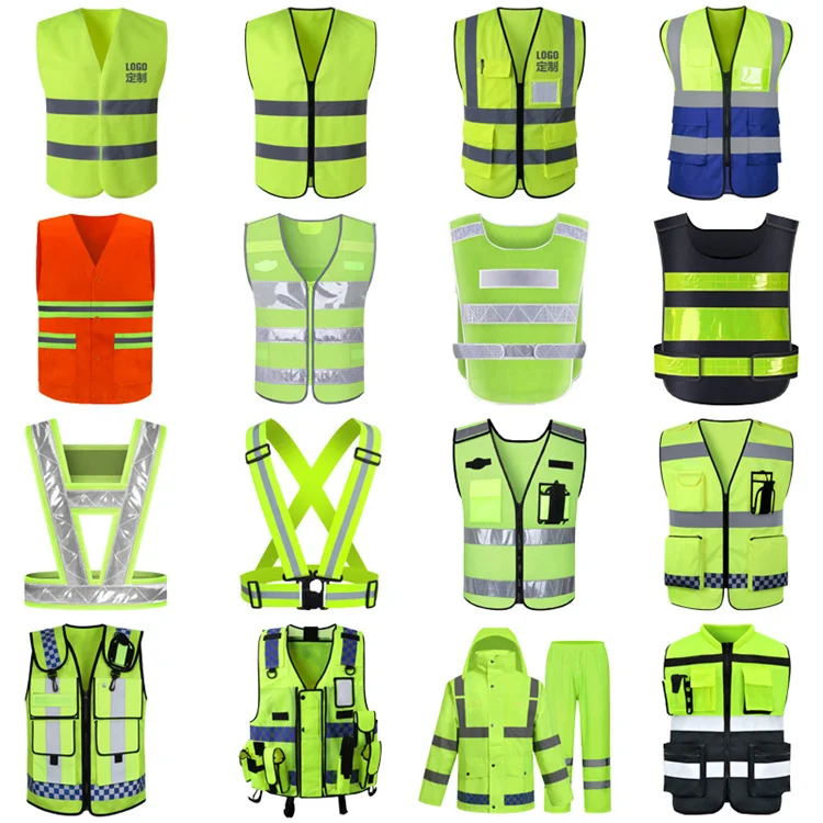 

Custom logo High Visibility Reflective Safety vest workwear Reflective tape protective hivis vest