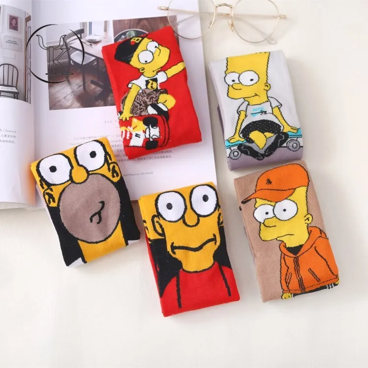 

Wholesale high quality simpson middle tube cartoon socks warm cotton fashion socks fashion funny socks, Pic