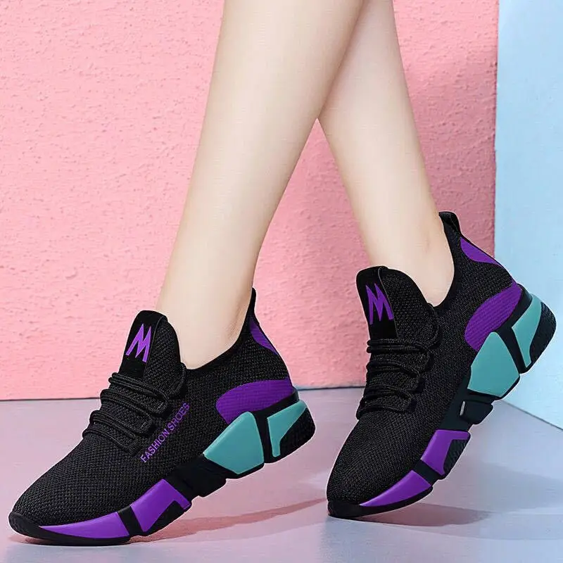 

New design trendy lace up sneaker women fashion ladies latest design sports shoes, 2 colors