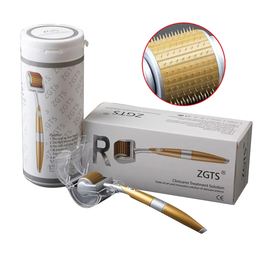 

High quality zgts derma roller / 192 needles dermaroller / derma roller 192 titanium, Gold