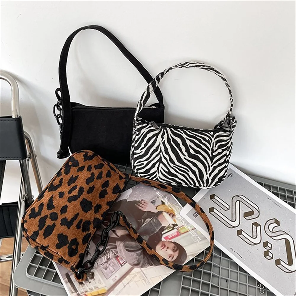 

Hot Selling Chic Durable Freely Retractable Canvas Single Zebra Stripes Shoulder Bag For Girls, White,black