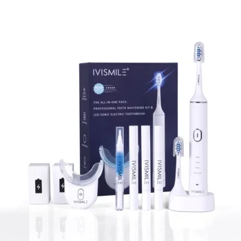 

IVISMILE Teeth Whitening Kit With LED Light Peroxide Gel Tooth Whiten Led Toothbrush Set Private Logo