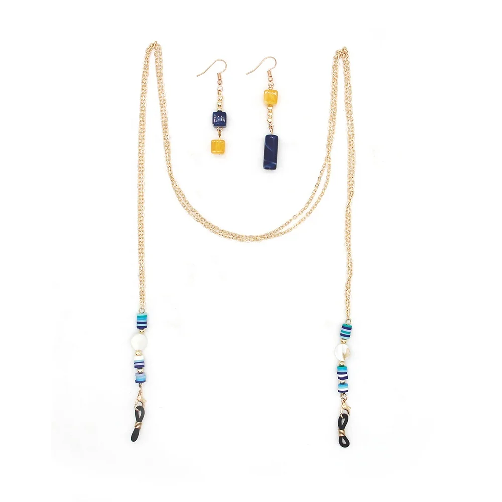 

Aluminum Masking Holder Acrylic Evils Eye Beads Accessories Strap Glasses String Double Chain Sunglasses, As shown or customized