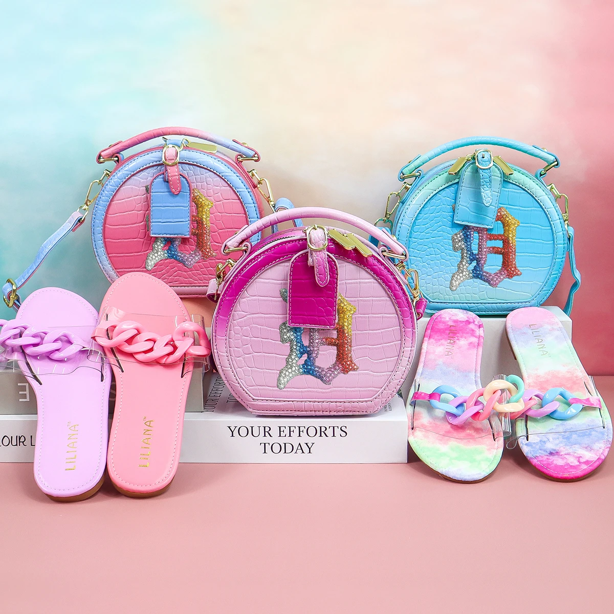 

Wholesale 3 Piece detroit purse for women handbags and shoess sets, 13 colors