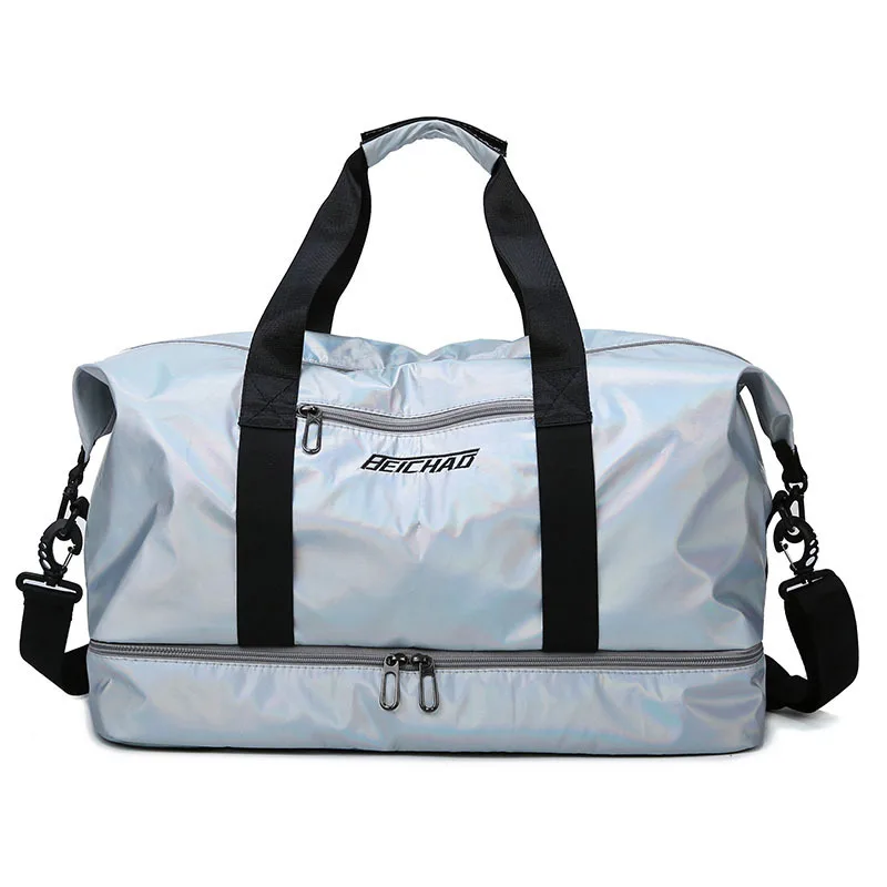 

Waterproof Nylon Promotional Women Sport Bag Custom Logo Gym Duffle Sport Team Travel Bags With Shoe Compartmemt For Girl Sport, Any pantone number is ok