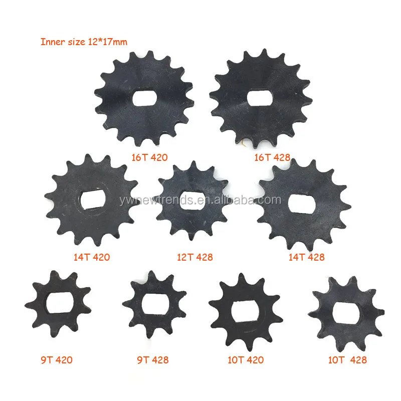 

9T 10T 12T 14T 16Teeth 420 428 Electric Bicycle Parts Motorcycle Chain Sprocket Gear for BM1418ZXF MY1020 MY1122 DC Motor