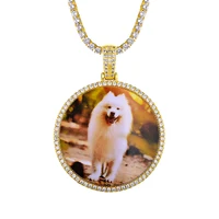 

Hiphop jewelry iced out custom pet couple photo frame pendant necklace