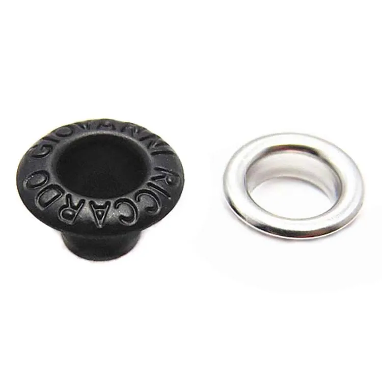 

Wholesale Logo Custom Black Metal Eyelet Enamel Eyelet For Shoes, Black, gun metal