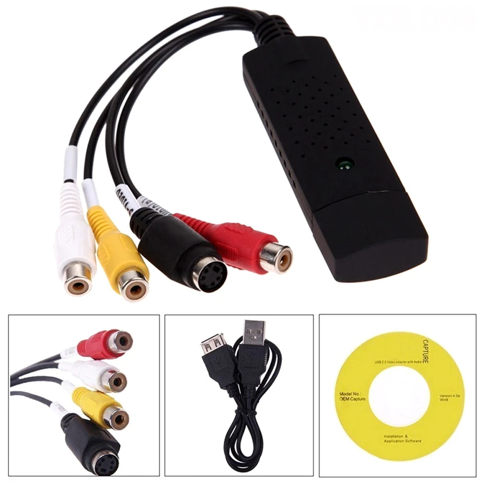 
USB 2.0 DC60 Tv dvd to vhs Converter video Capture adapter card Audio AV for vista win8 win7 XP Fast VER 008 007S 