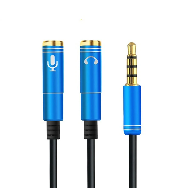 

Quality Male To 2 Female 3.5mm Aux Cable Jack Headphone Mic Audio Splitter Gold-Plated Aux Extension Adapter Cable Cord