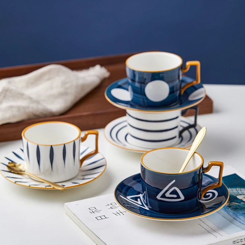 

Japanese-style coffee/tea cup and saucer with spoon, Multi