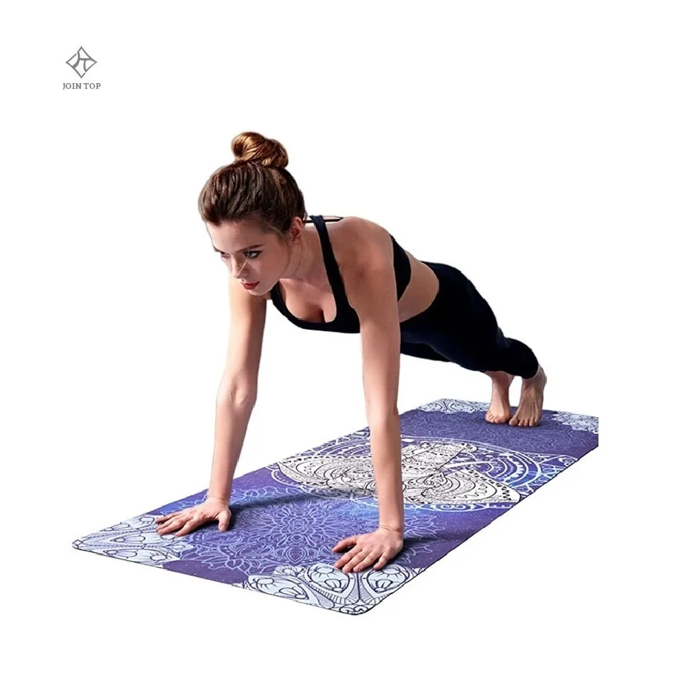 

Jointop Personalized OEM Service Custom Suede Digital Printed Yoga Mat, Stock color or customized