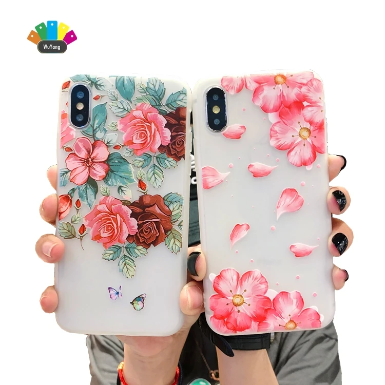 

Fashion beauty flower matte tpu phone case for for iphone case