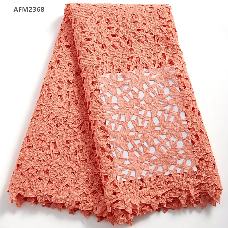 

High Quality 100% Pink Lace Fabric Latest Design Dry Lace With Stones Swiss Voile Lace In Switzerland For DIY Party Dress 2368