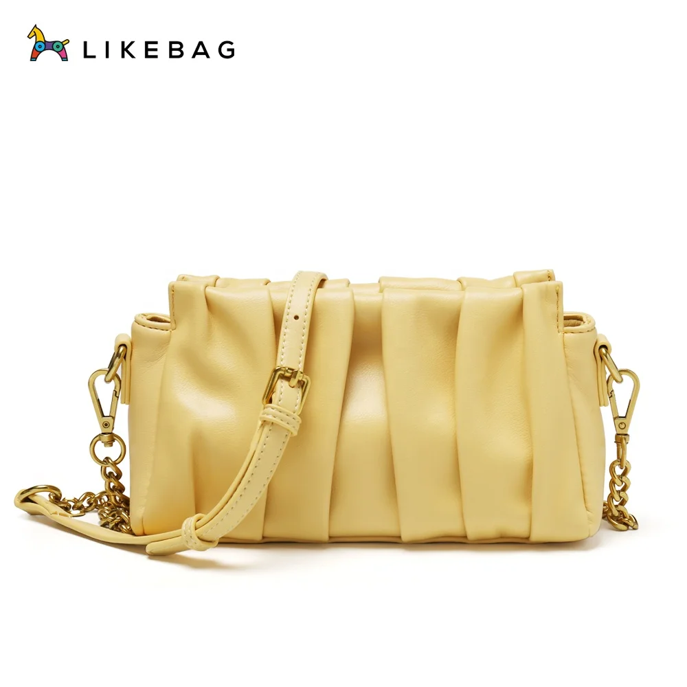 

LIKEBAG new product hot sale fashion casual soft cloud messenger bag with chain