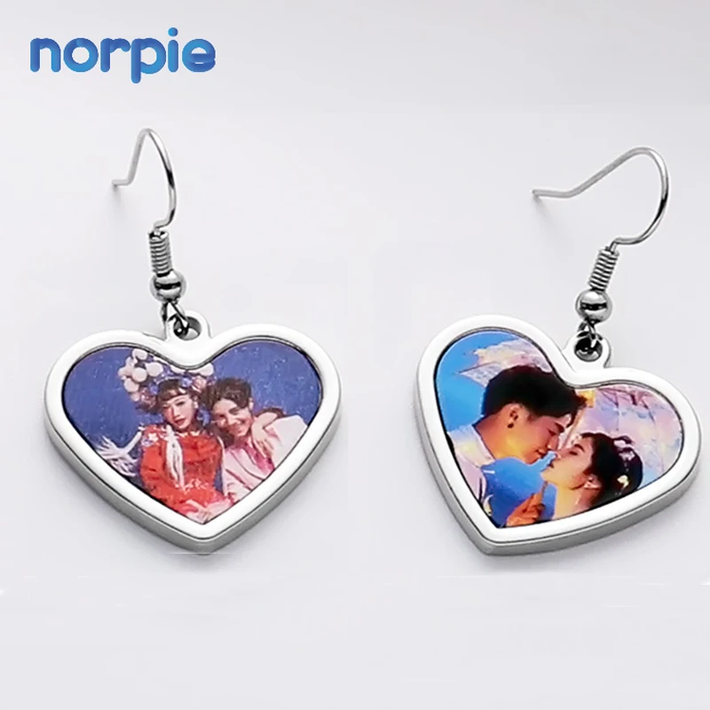 

DIY New Fashion Personalized Sublimation Blank Heart Metal Photo Earrings