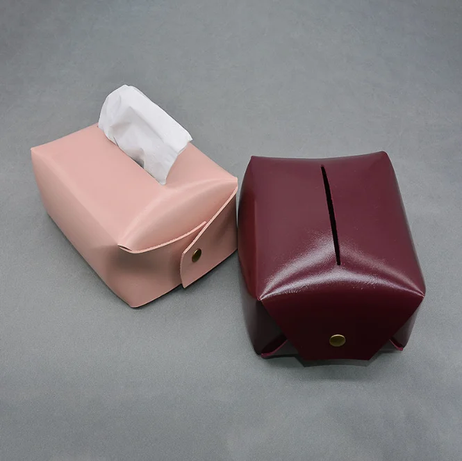 

2021Newest Portable Foldable Durable Luxury Household PU soft leather Napkin Tissue box for Hotel Office Home Decoration, Black/brown/red etc.