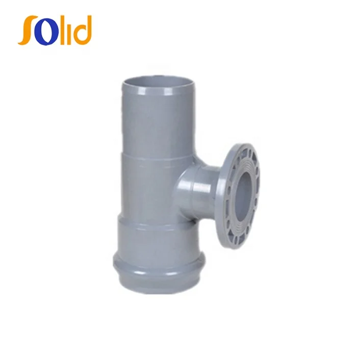Plastic Pipe Fitting PVC Socket Flange Reducing Tee End F/F