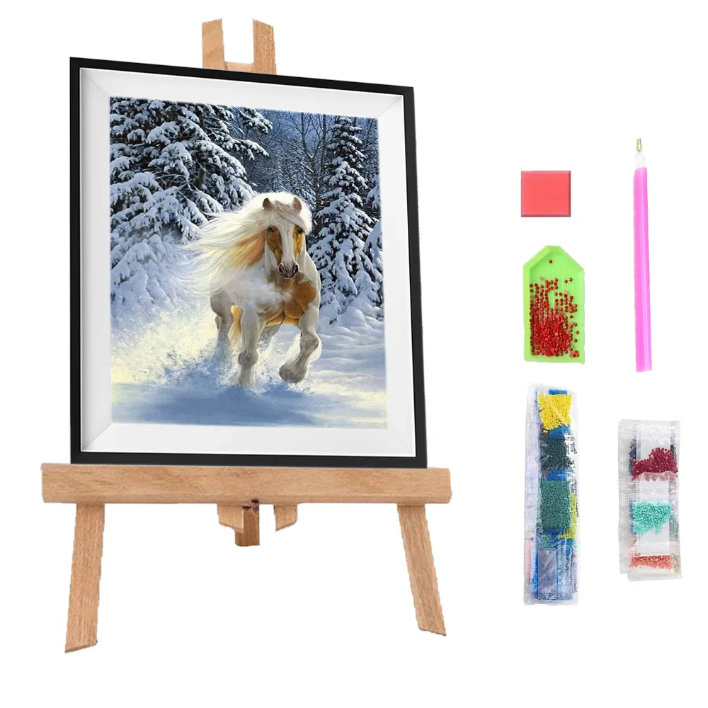 

Wholesale Diamond painting diy diamond embroidery decorative wall art painting Animal horse painting, Customized color