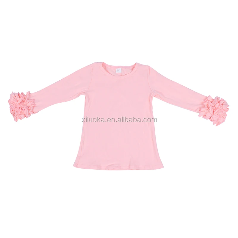 

Children Clothing Fall Long Sleeve Girls Ruffle Tops Wholesale Kids Icing Shirts, Picture