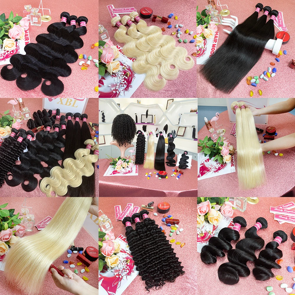 
XBL wholesale raw virgin cuticle aligned human hair bundles,brazilian human hair bundle with closure,unprocessed raw indian hair 