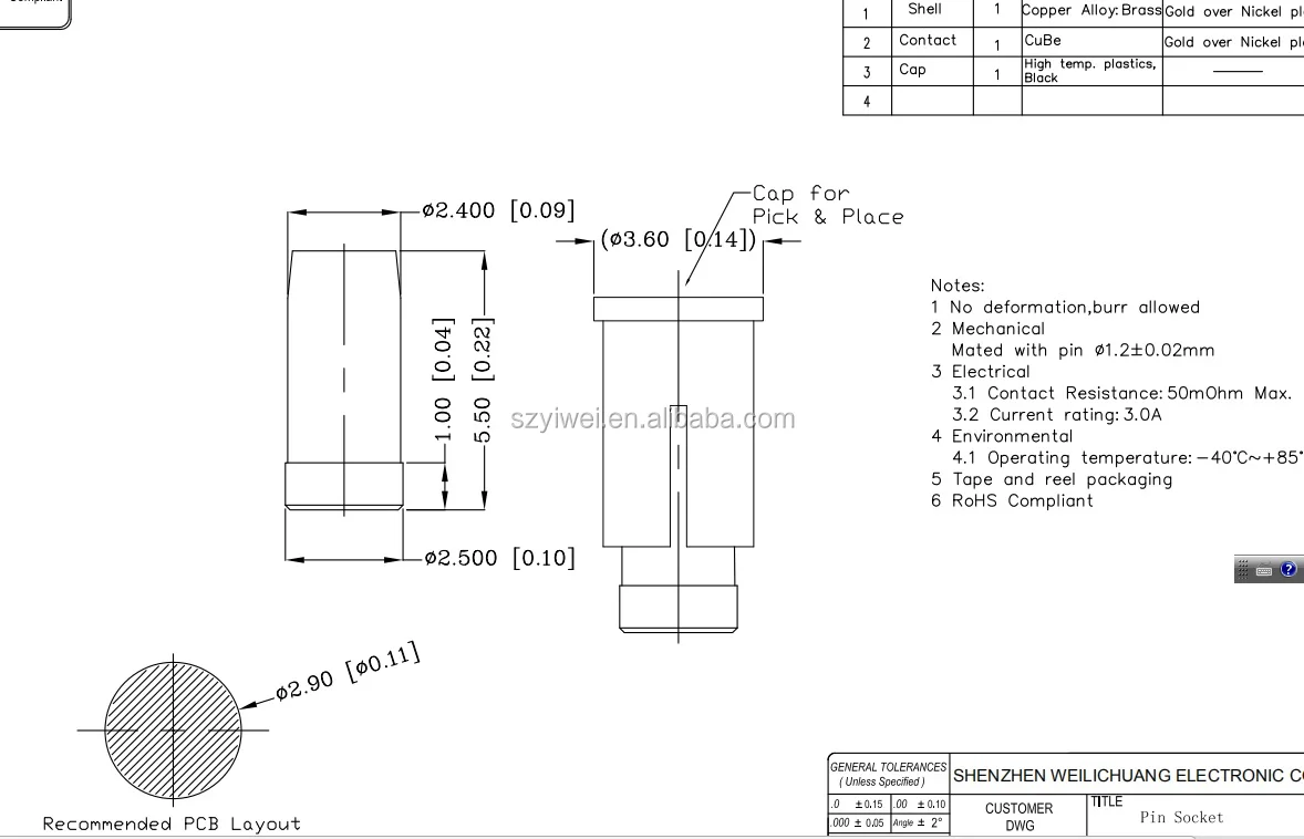 50Pcs Diameter 2.2/2.7/3.2/4.2 Keystone Solder Lug A9E9 Brass P Terminal O5C0 