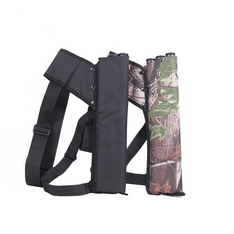 

Archery left right hand 3 Tubes Arrow Bag Hip Back Quiver Waist Arrow Quiver with Belt, Black and camo