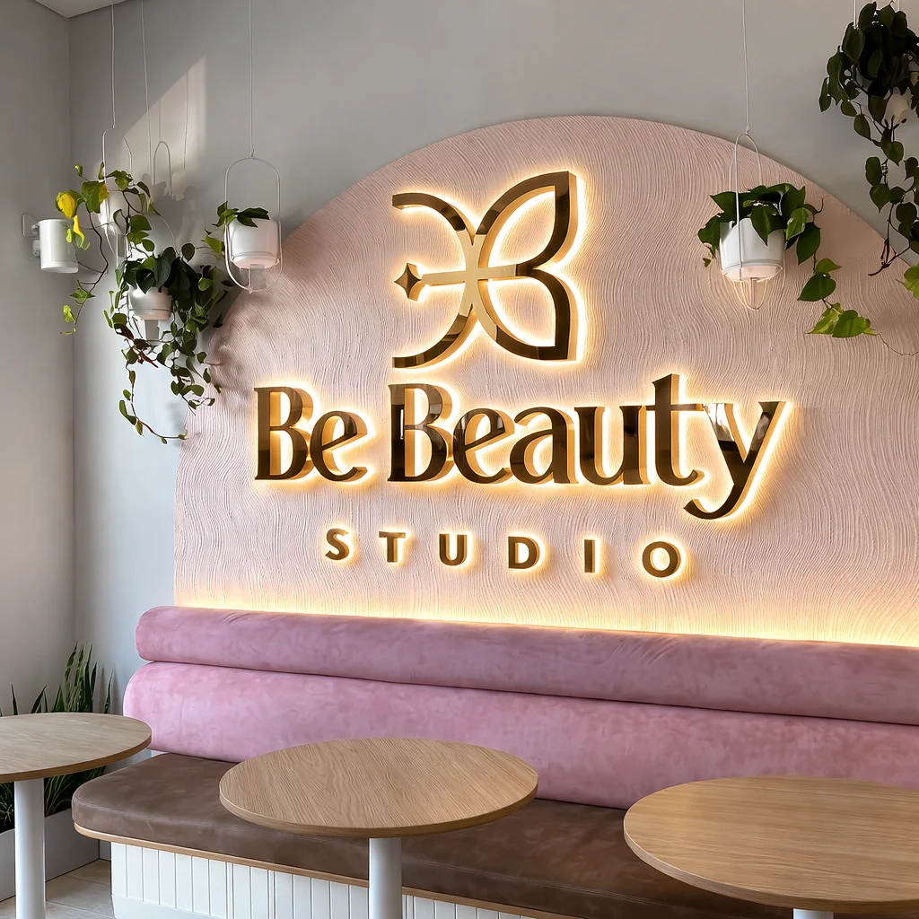 Custom Business Reception Led Signs 3d Stainless Steel Signage Backlit Store Front Sign Metal Logo Led Channel Letter Display