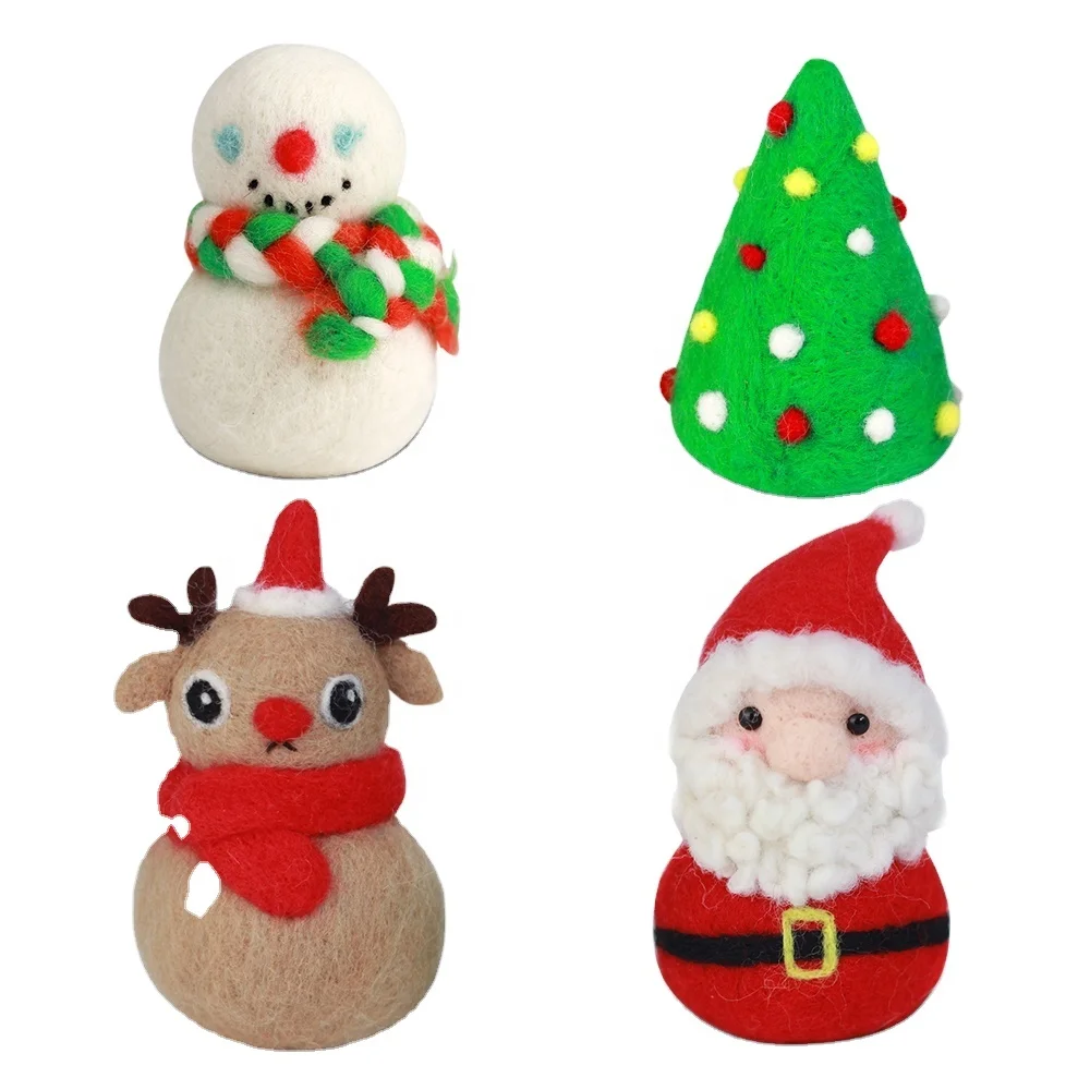 

Wool Needle Felting Kits for Beginners Santa Clause Reindeer Christmas Tree Snowman DIY Supplies