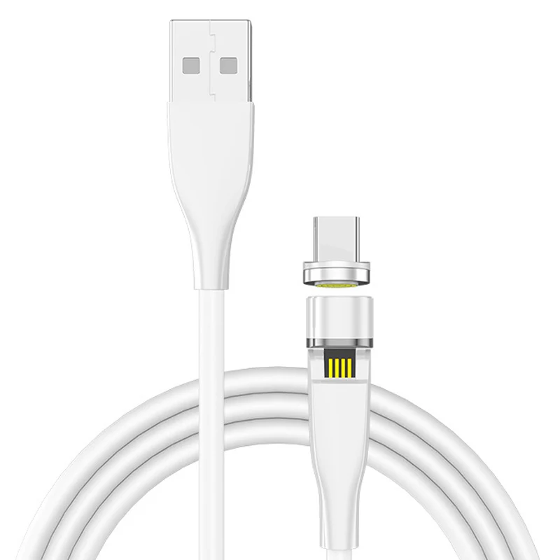 

Ballena TPE 540 Degree Rotation Magnetic USB Cable 3A Fast Charging Cable For type-c usb cable, White/black