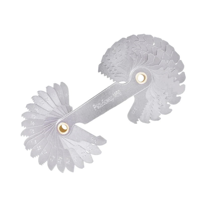 
40 Blades Metric 60 Imperial Whitworth 55 degree system Screw Thread Pitch Gauge Screw Thread Measuring tool 