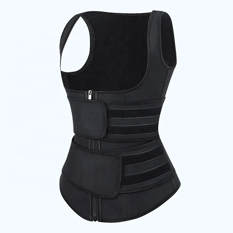 

Custom Logo Compression Women Slimming Workout Tummy Control Double Belt Neoprene Shaper Waist Trainer Vest