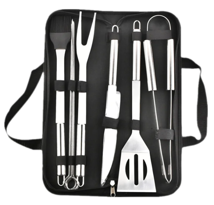 

BBQ Cookware 9-piece Tools Set Handbag Portable Easy Cleaning Stainless Steel Barbecue Tool Kits 3/5/7/9/16/18/20/27/29 Pieces