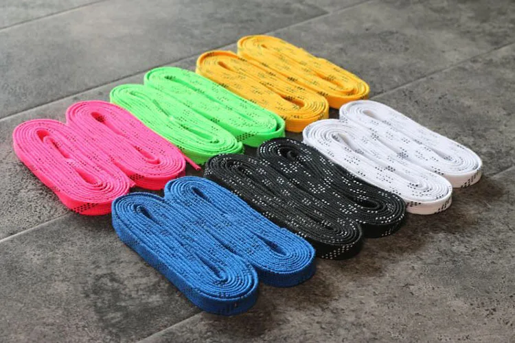 
100% cotton shoe laces custom waxed waterproof hockey skate shoelace 