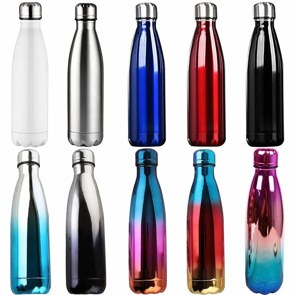 

A44 500ML colorful Cola Shaped Vacuum Insulated Travel Double Walled Stainless Steel coke Outdoor Water Bottle Cup