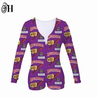 

Sexy Custom adult Backwood printing plus size sexy bodysuit pajamas adult romper onesie for women