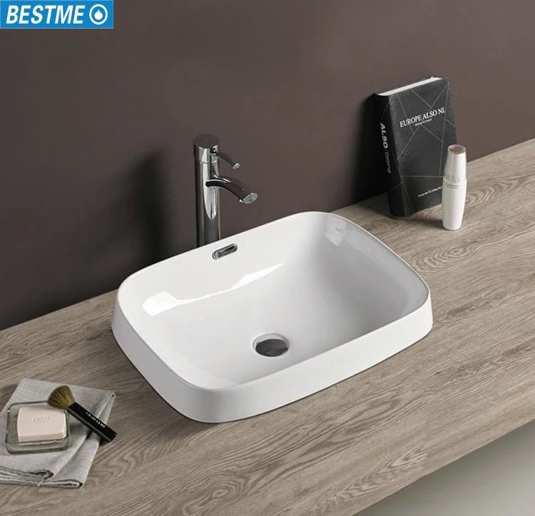 Sanitary ware rectangular hand wash bathroom sink ceramic small hand wash basin middle counter basin sink