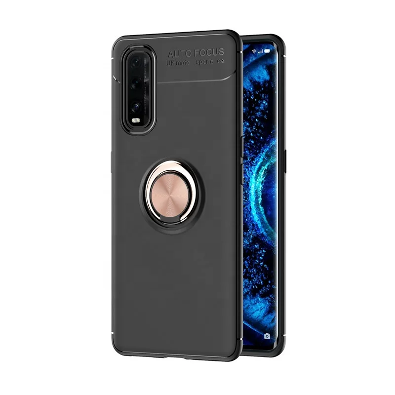 

Thin Phone Cover For Oppo Find X2 Ring stand Phone Case with Car Magnetic Phone Holder, Multi-color, can be customized