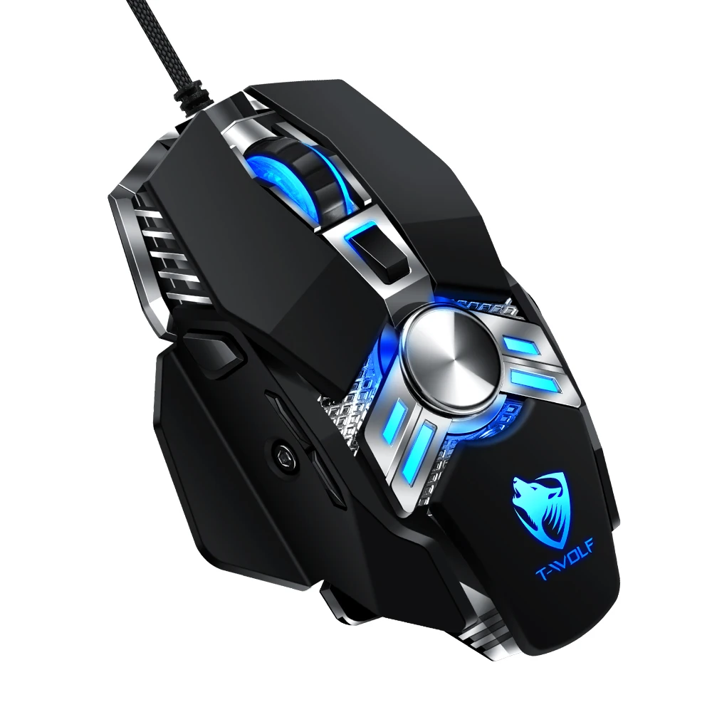 

Fresh arrival pc progarmable wired gaming mouse fashionable 4 color light effect mouse gamer, Black, gray