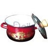 5piece enamel cookware pot red color with black shinning