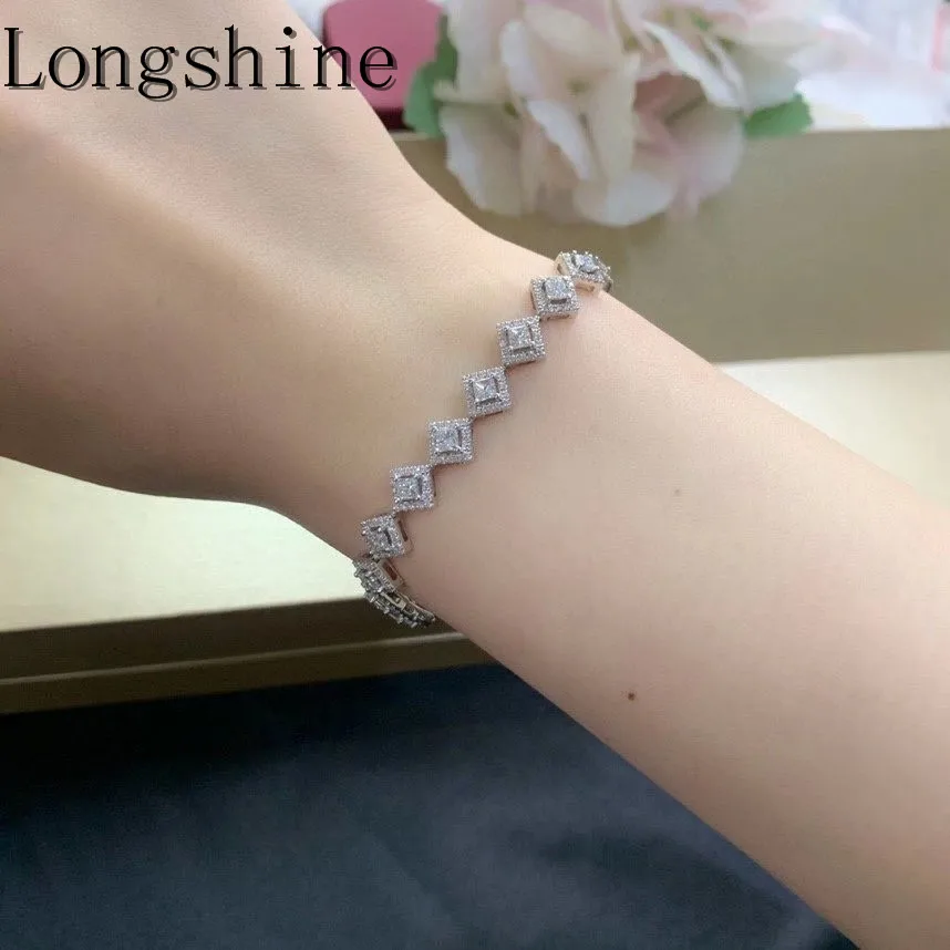 

Exquisite Luxury Design Real Shining Diamond Fashion Bracelet 18K Solid Gold Women Bracelets, White