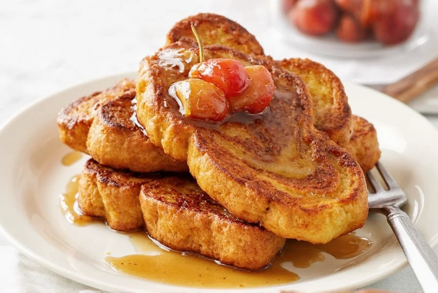 Professional chef swirling cinnamon sugar mixture into egg-soaked brioche slices on wooden cutting board