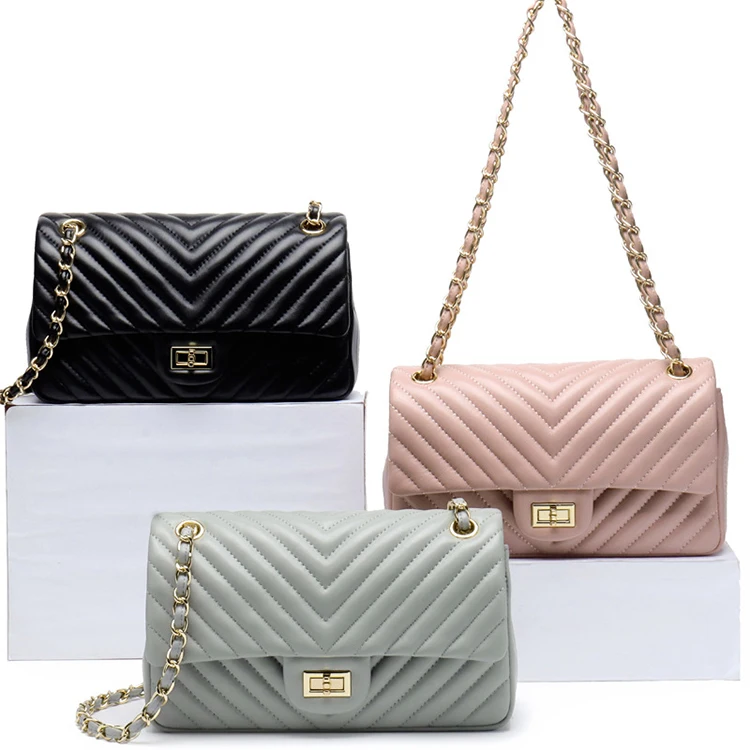 

Hot Selling Custom Wholesale Trendy Personality Ladies Elegant Messenger Bag Chain Handbags For Women Luxury Genuine Leather
