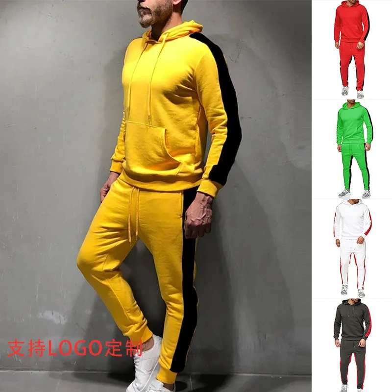 

Wholesale Custom Logo Solid Color Suits Jogging Sweatsuit Sets Tracksuits For Men, As picture