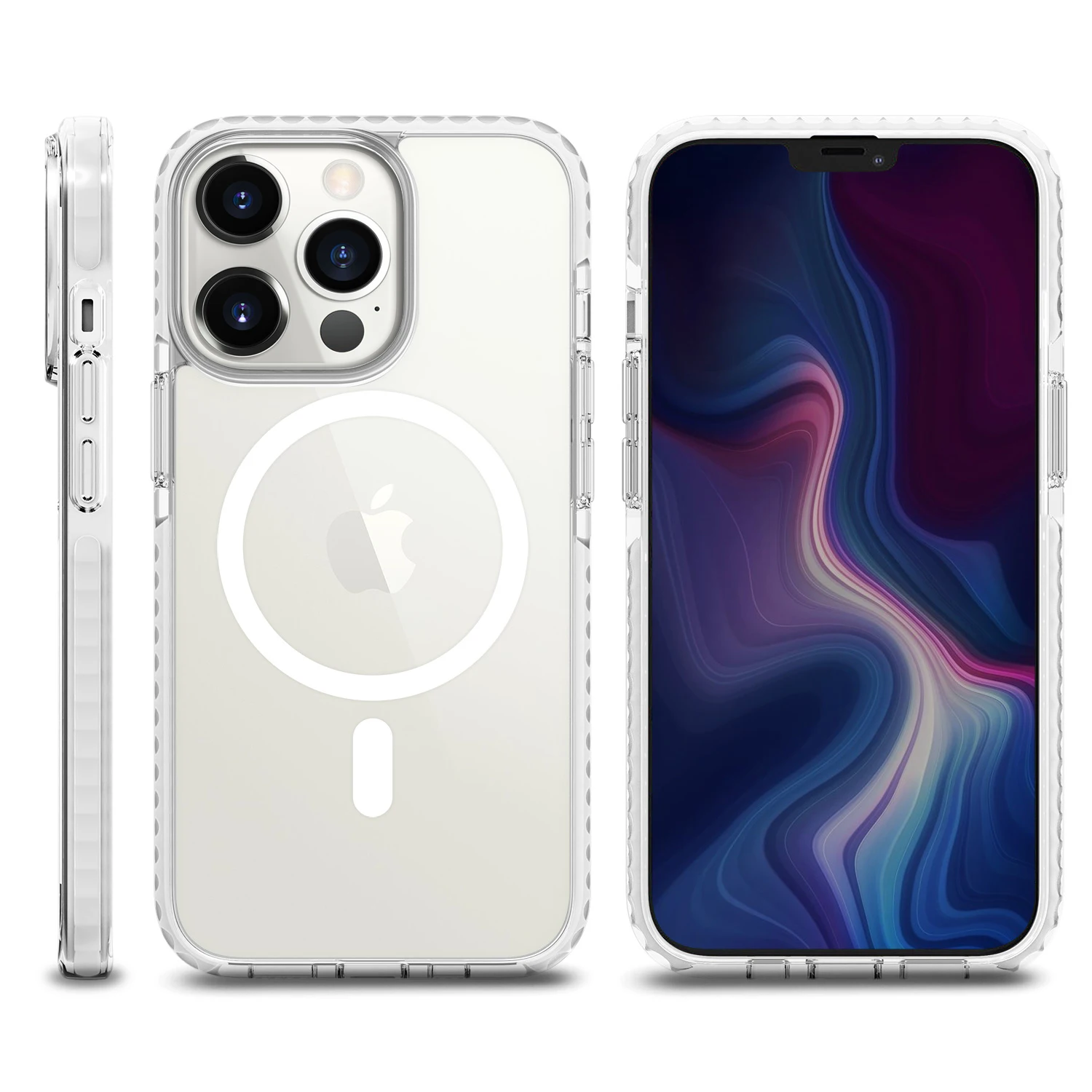 

2021 Beelan TPU TPE PC Armor Transparent Cover Double Protective Wireless Charging Magnetic Ring Phone Case For iPhone 12 13